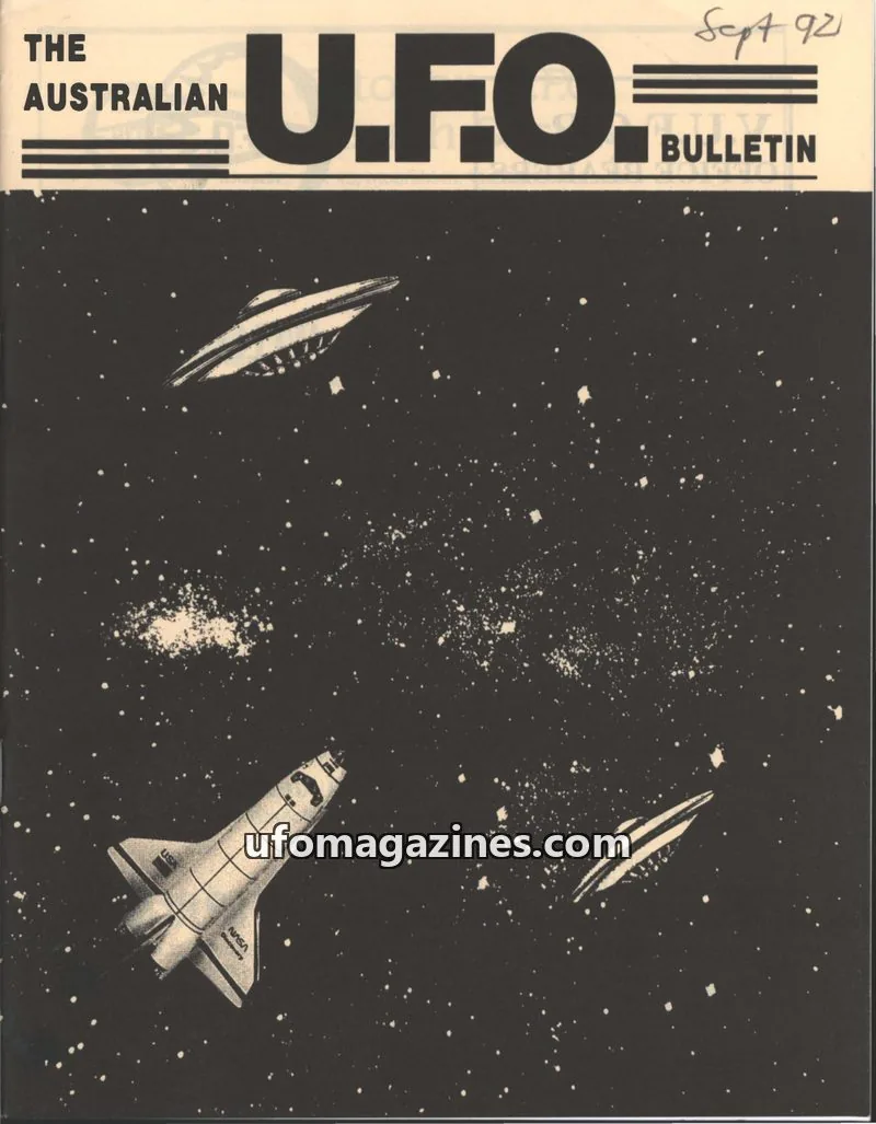 Cover of Australian UFO Bulletin issue SEPTEMBER 1992: THE AUSTRALIAN U.F.O. BULLETIN