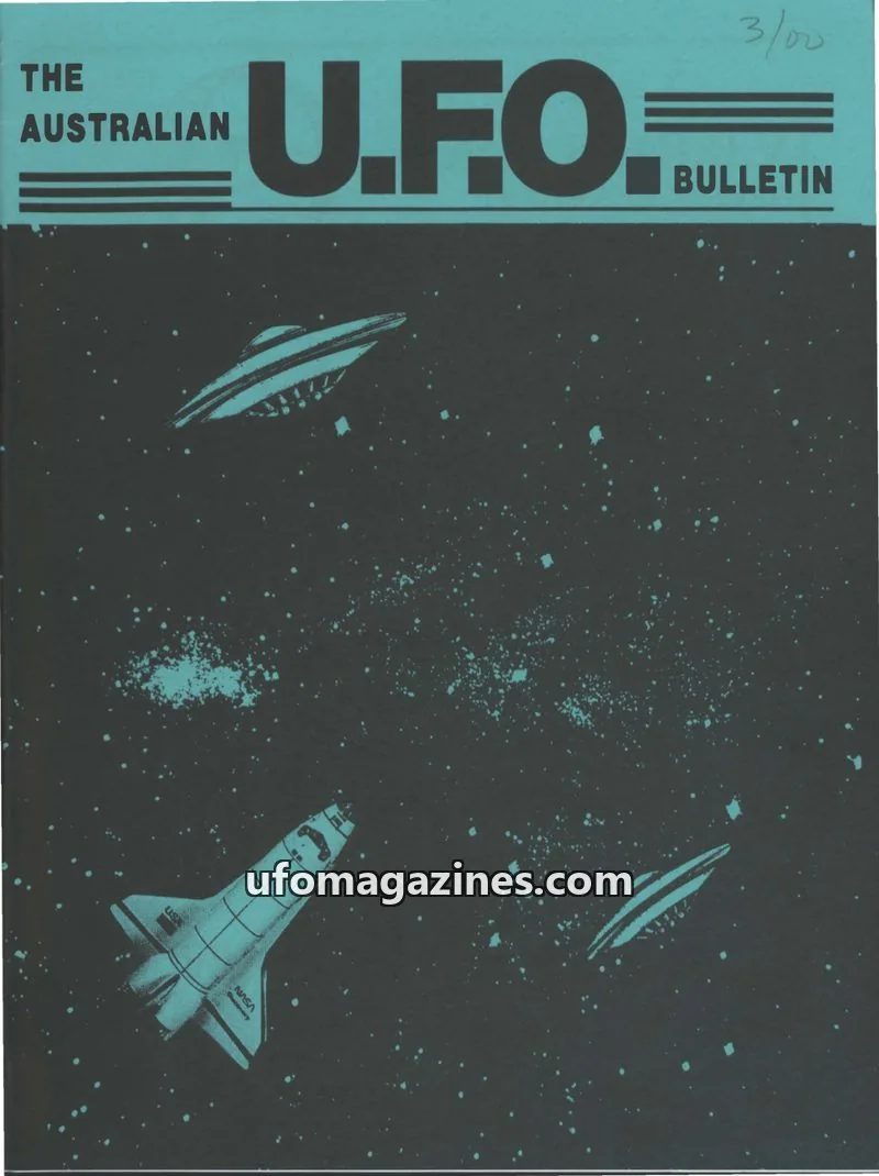 Cover of Victorian U.F.O. Research Society issue MARCH 2000: THE AUSTRALIAN U.F.O. BULLETIN