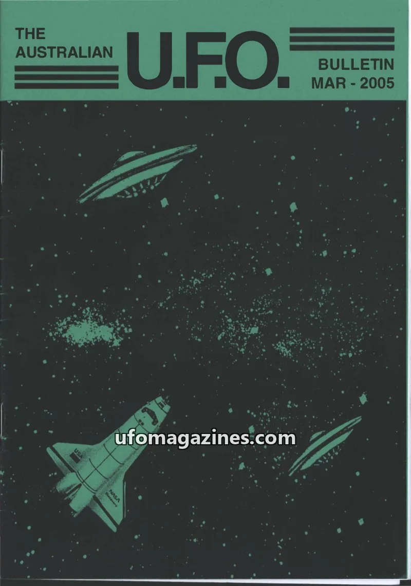 Cover of Victorian U.F.O. Research Society issue MARCH 2005: THE AUSTRALIAN U.F.O. BULLETIN