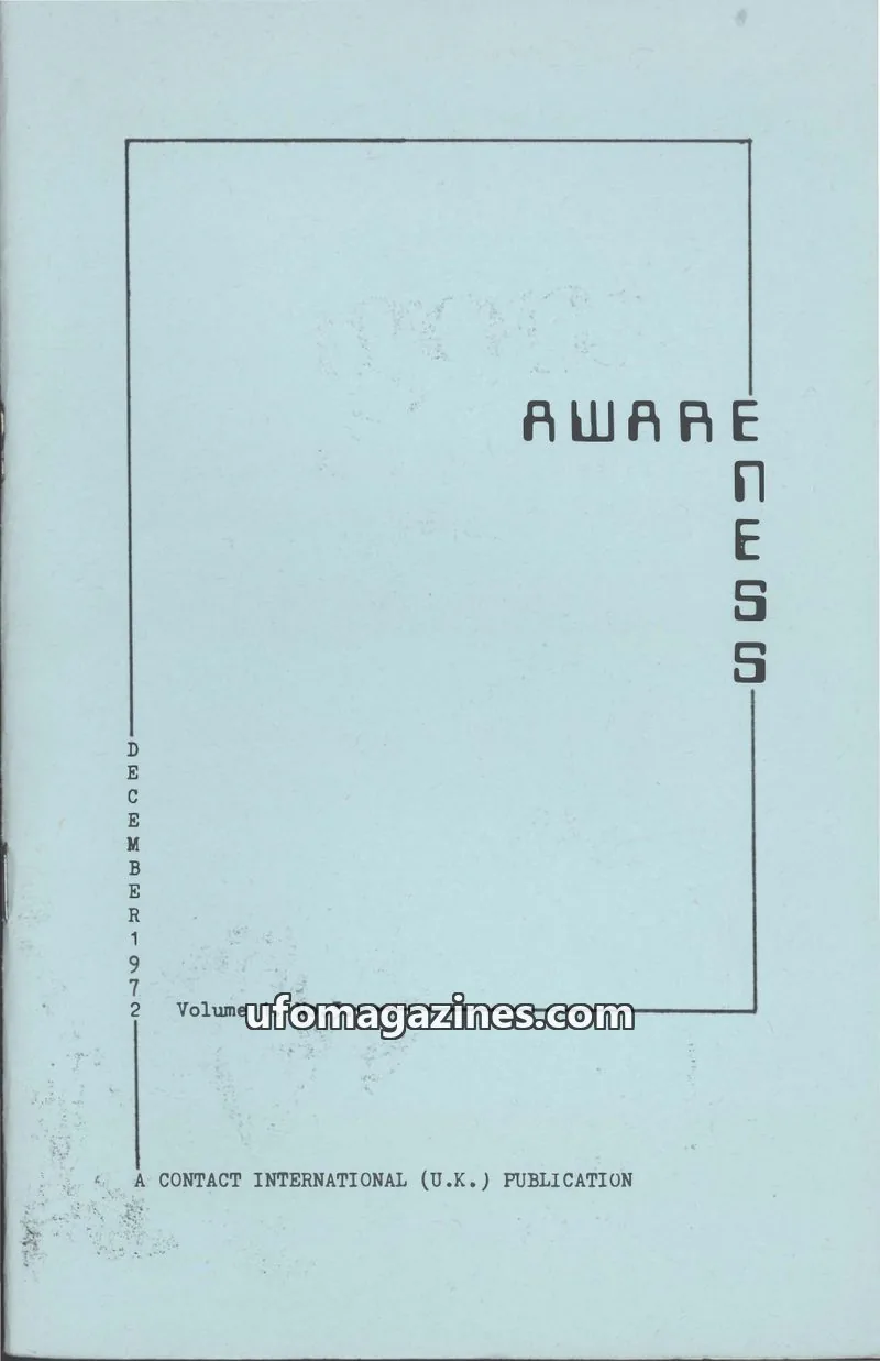Cover of Awareness (Contact UK) issue Vol. 1 No. 3: AWARENESS