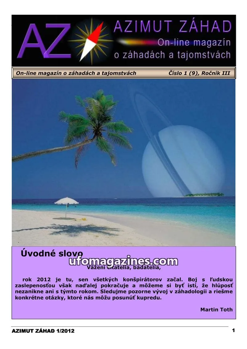 Cover of Azimut Zahad issue 1 (9): AZIMUT ZÁHAD