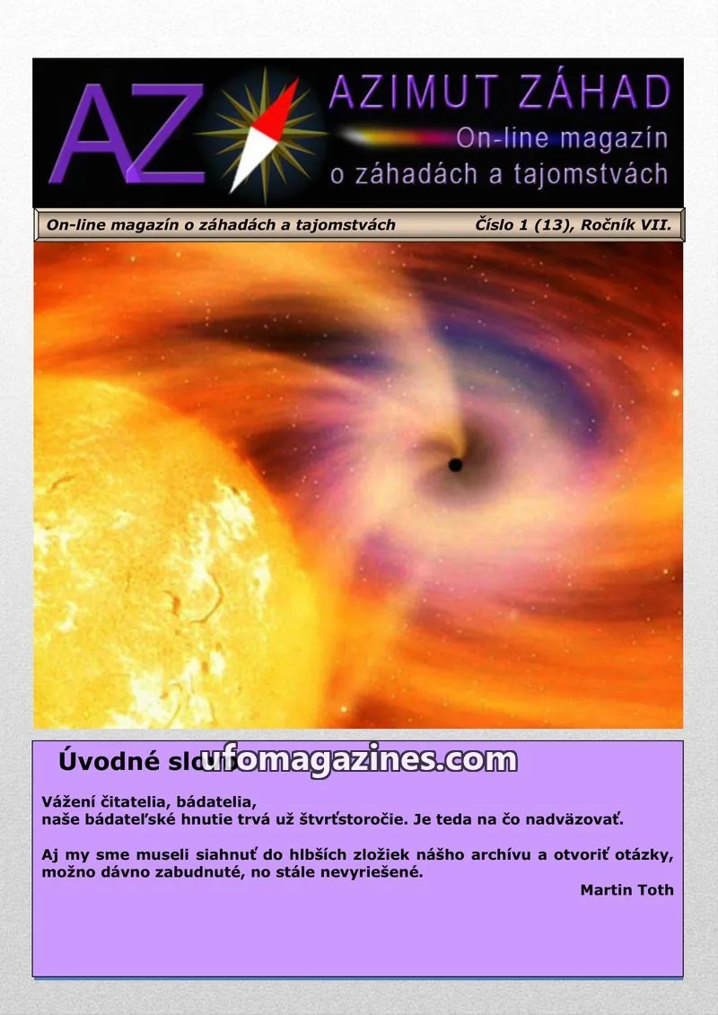 Cover of Azimut Zahad issue 1 (13): AZIMUT ZÁHAD