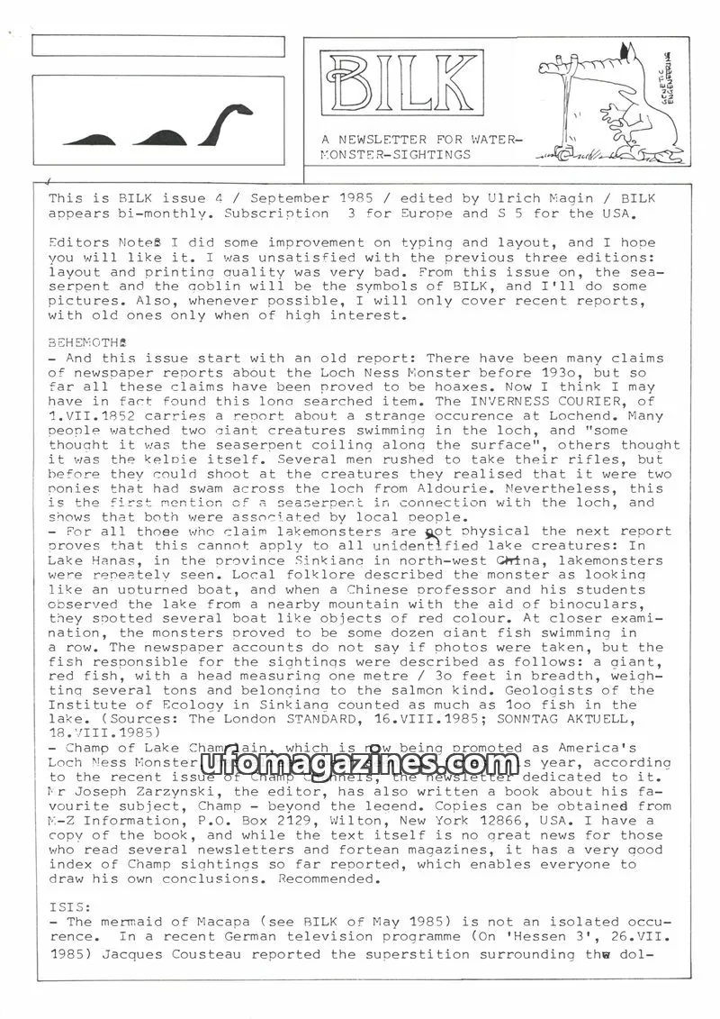 Cover of Bilk (Ulrich Magin) issue 4: BILK