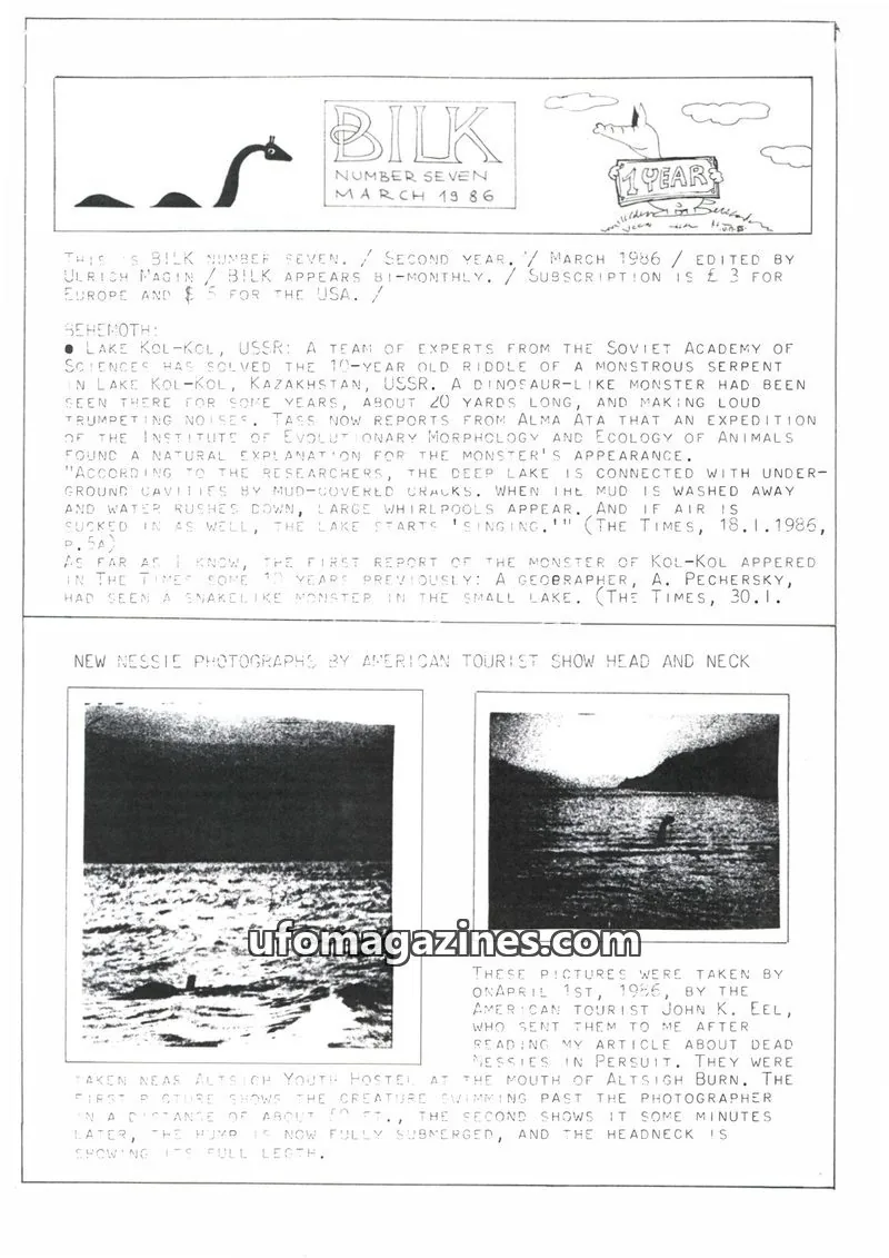 Cover of Bilk (Ulrich Magin) issue NUMBER SEVEN: BILK