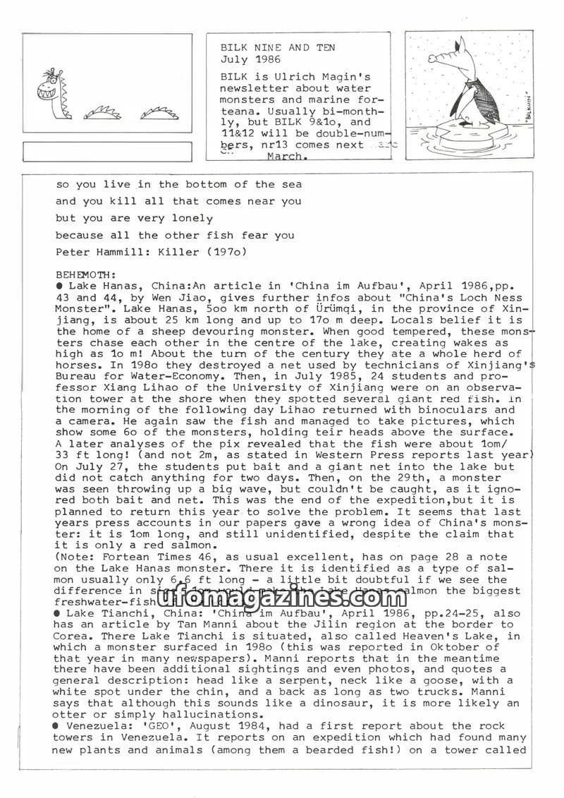 Cover of Bilk (Ulrich Magin) issue NINE AND TEN: BILK