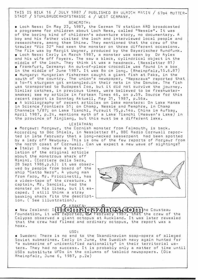 Cover of Bilk (Ulrich Magin) issue 16: BILK