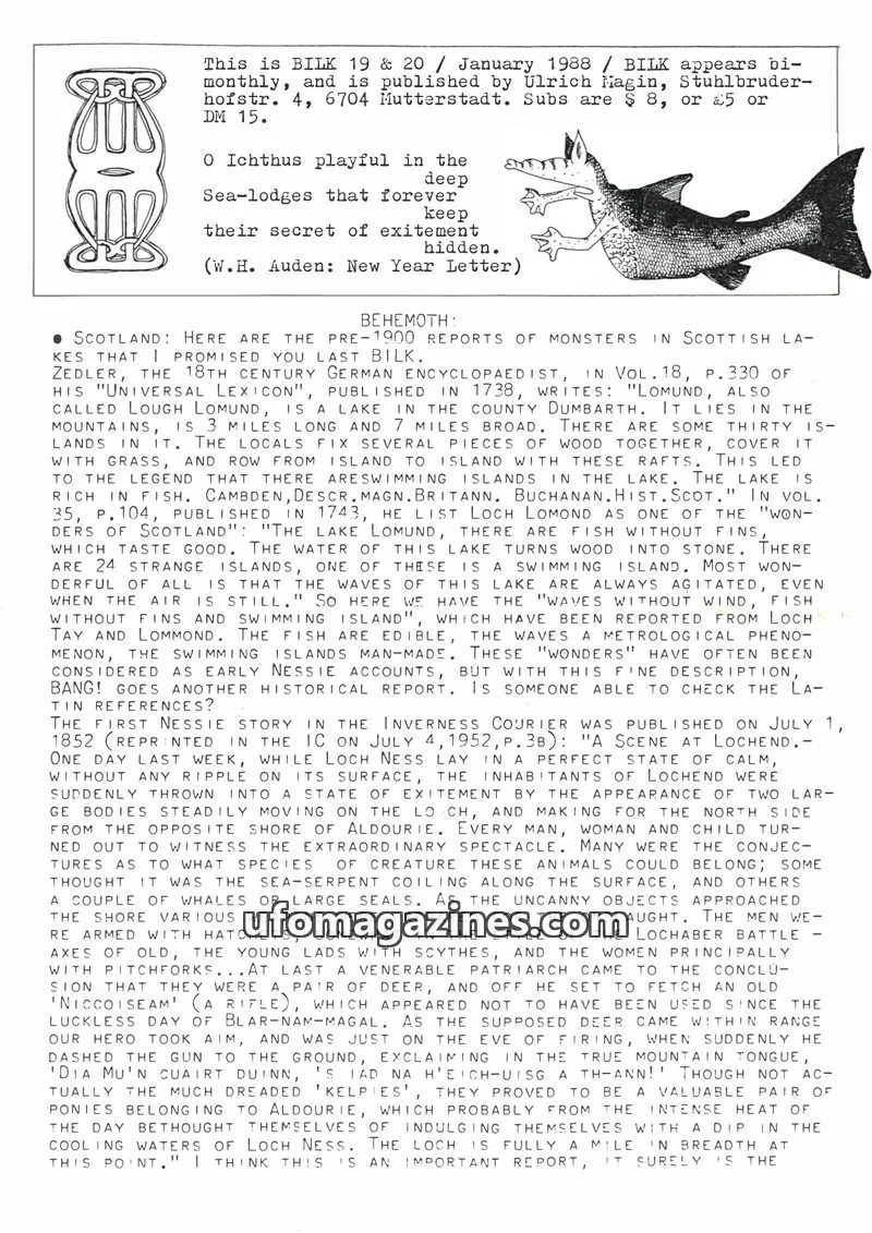 Cover of Bilk (Ulrich Magin) issue 19 & 20: BILK