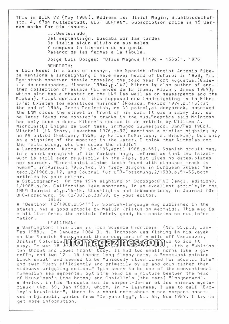 Cover of Bilk (Ulrich Magin) issue 22: BILK