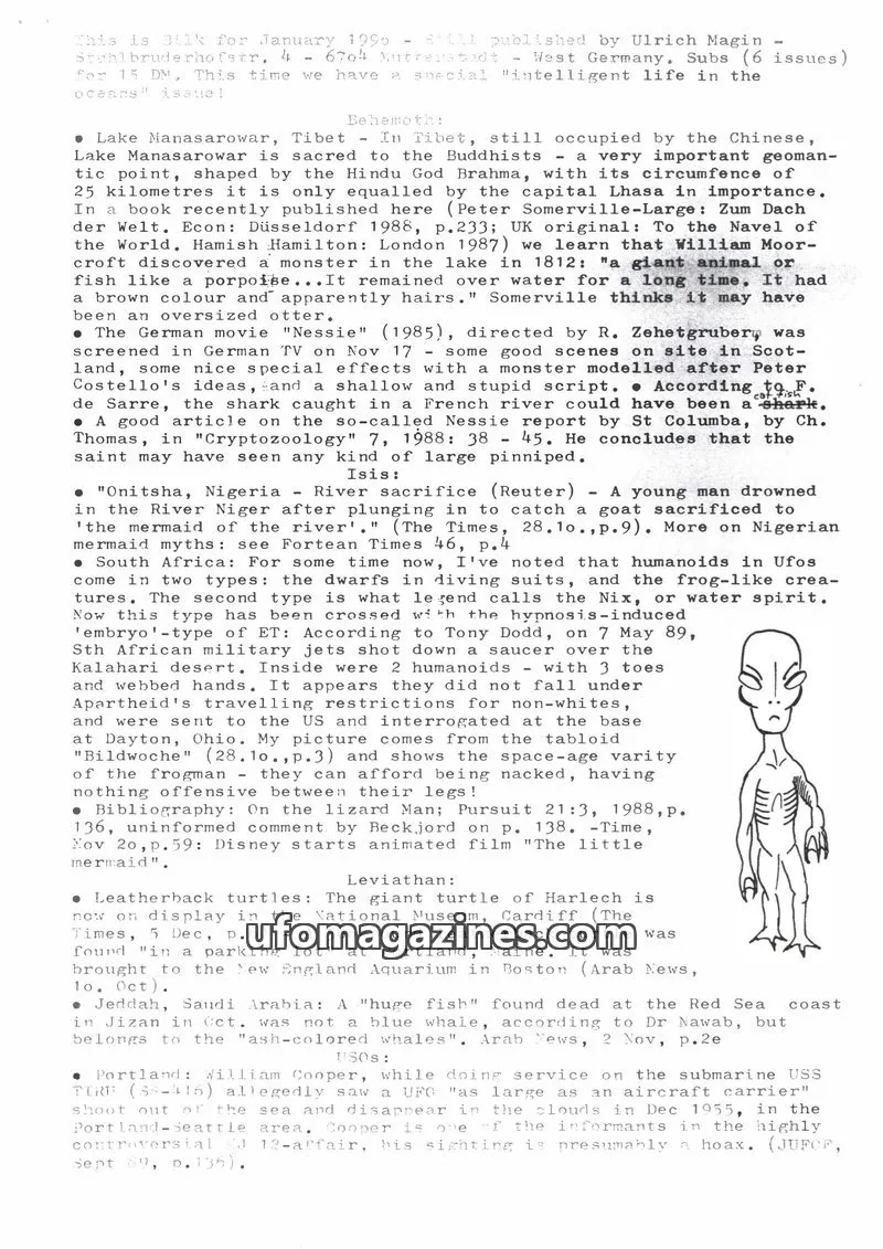 Cover of Bilk (Ulrich Magin) issue January 1990: Bilk