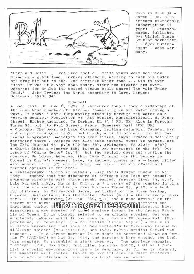 Cover of Bilk (Ulrich Magin) issue 34: BILK