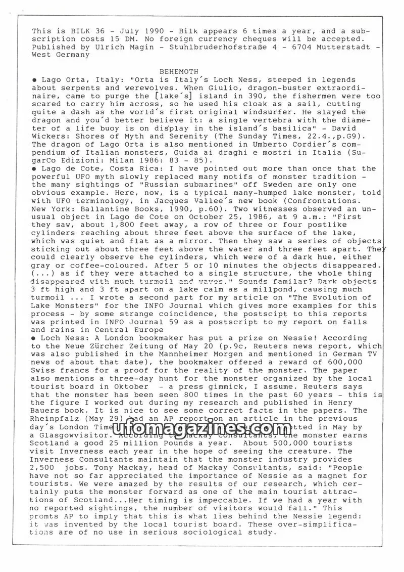 Cover of Bilk (Ulrich Magin) issue 36: BILK