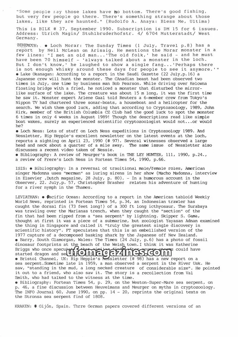 Cover of Bilk (Ulrich Magin) issue 37: BILK