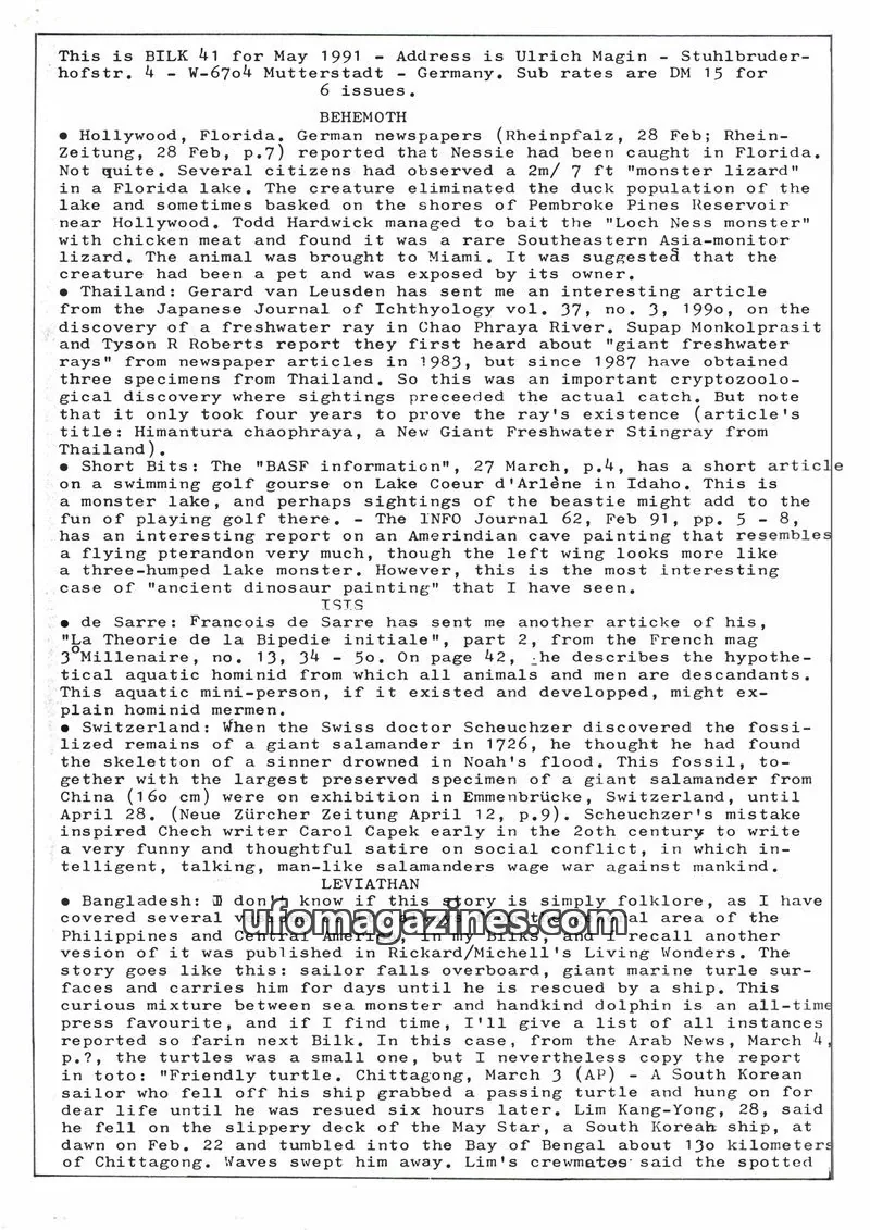 Cover of Bilk (Ulrich Magin) issue 41: BILK