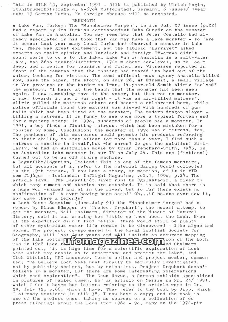 Cover of Bilk (Ulrich Magin) issue 43: BILK