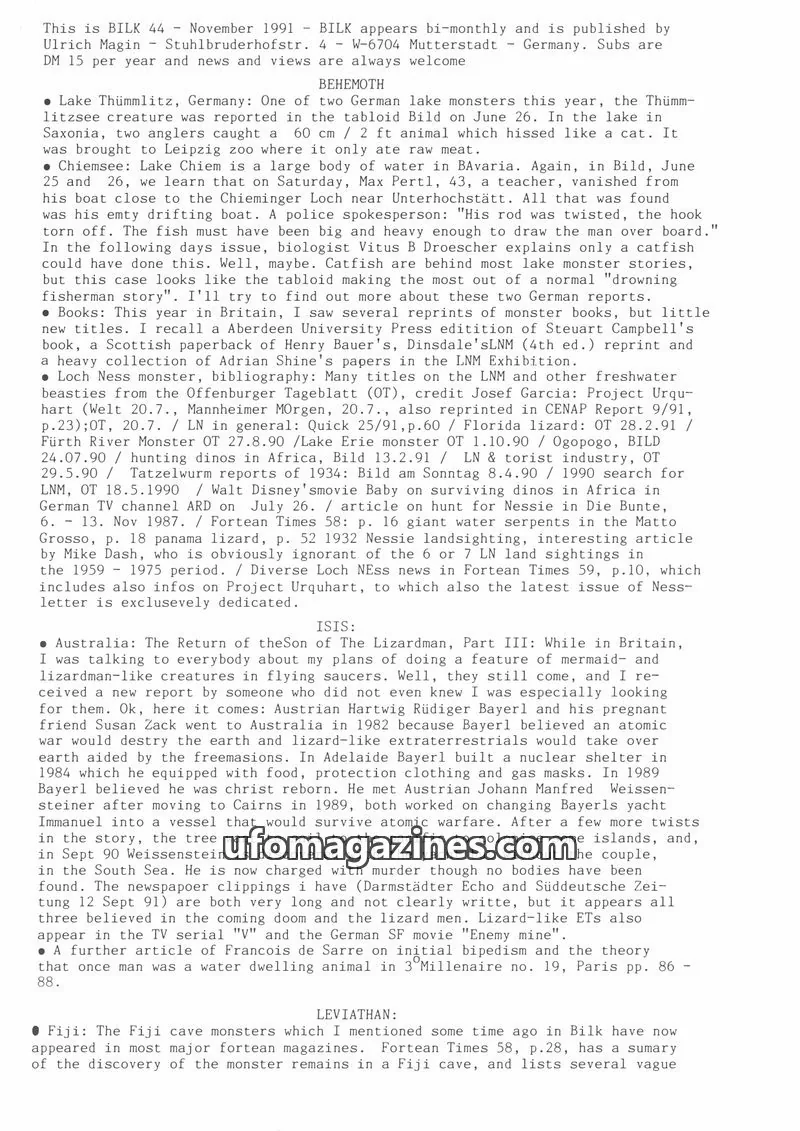 Cover of Bilk (Ulrich Magin) issue 44: BILK