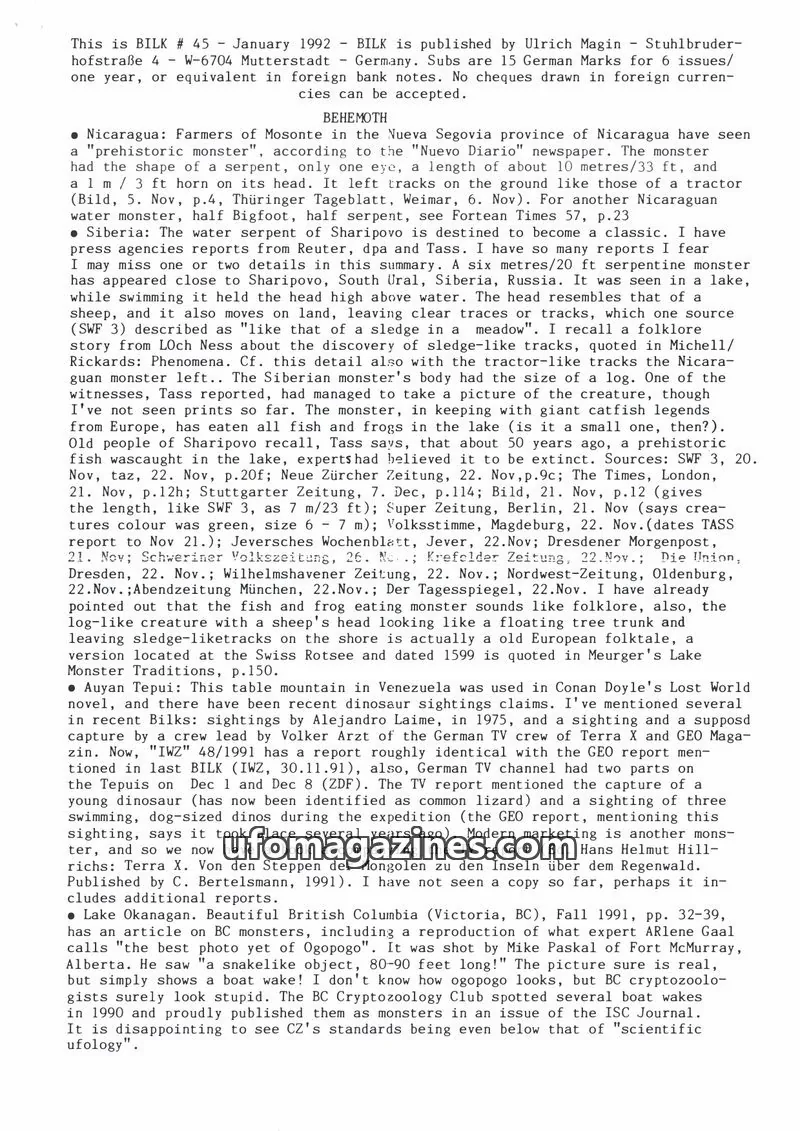 Cover of Bilk (Ulrich Magin) issue 45: BILK