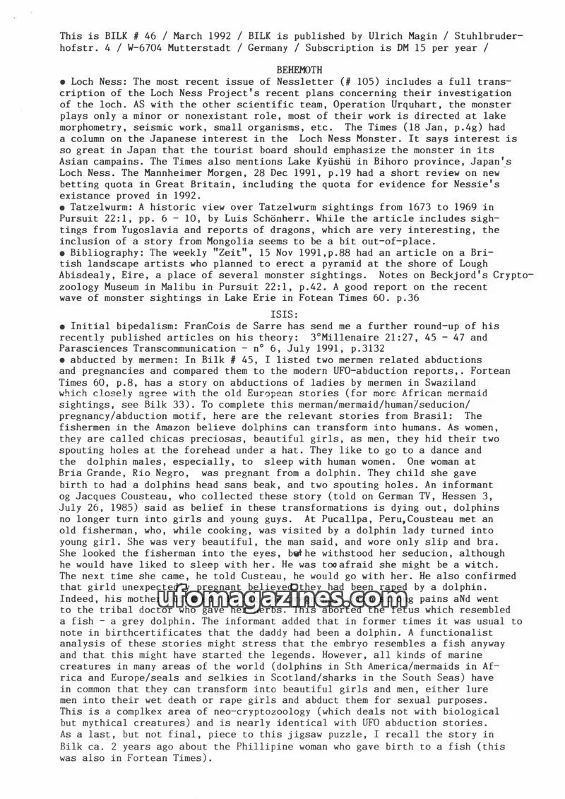 Cover of Bilk (Ulrich Magin) issue 46: BILK