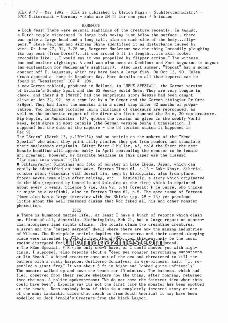 Cover of Bilk (Ulrich Magin) issue 47: BILK