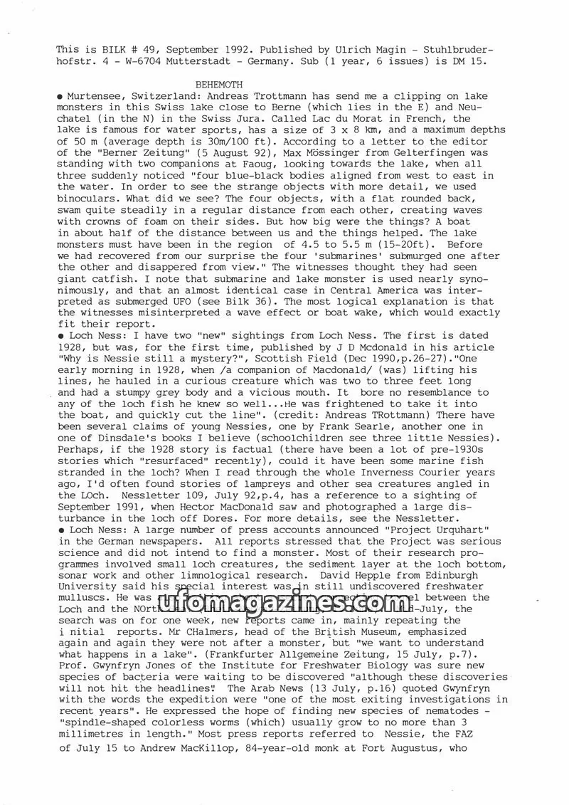 Cover of Bilk (Ulrich Magin) issue 49: BILK