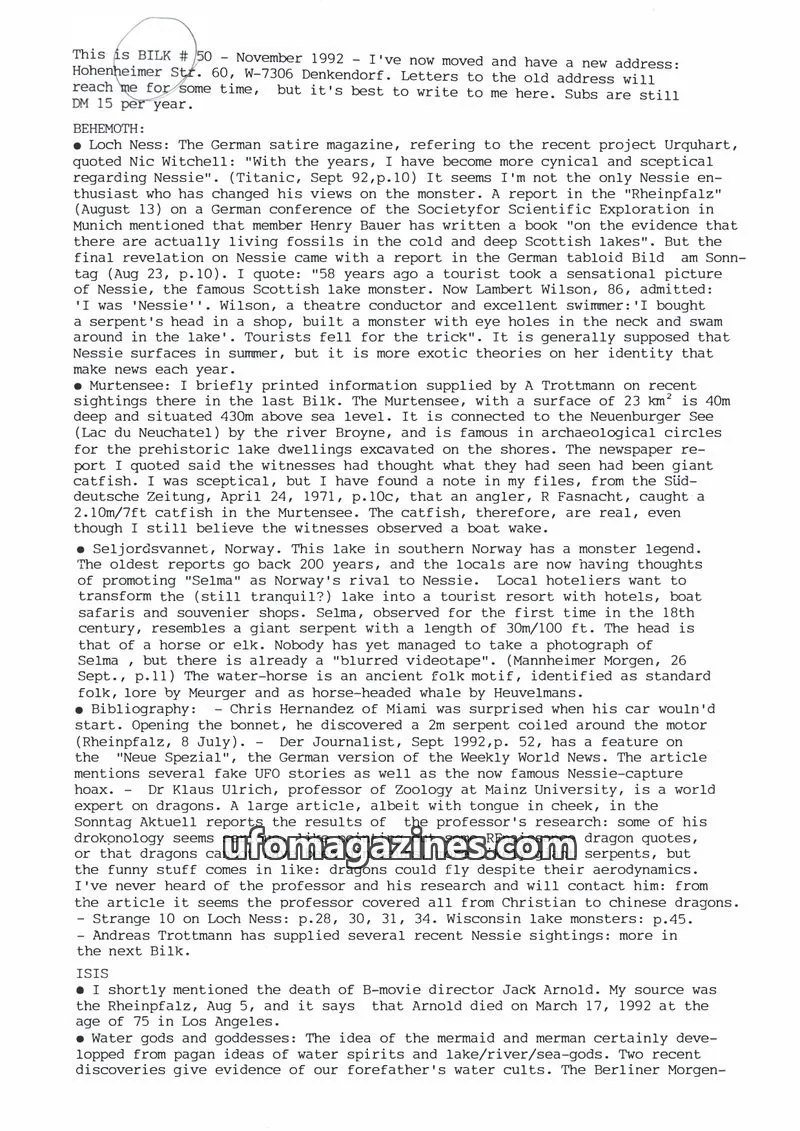 Cover of Bilk (Ulrich Magin) issue 50: BILK