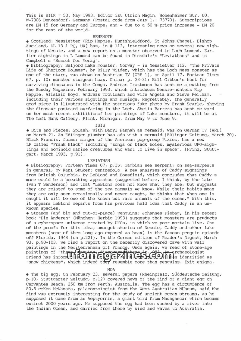 Cover of Bilk (Ulrich Magin) issue 53: BILK