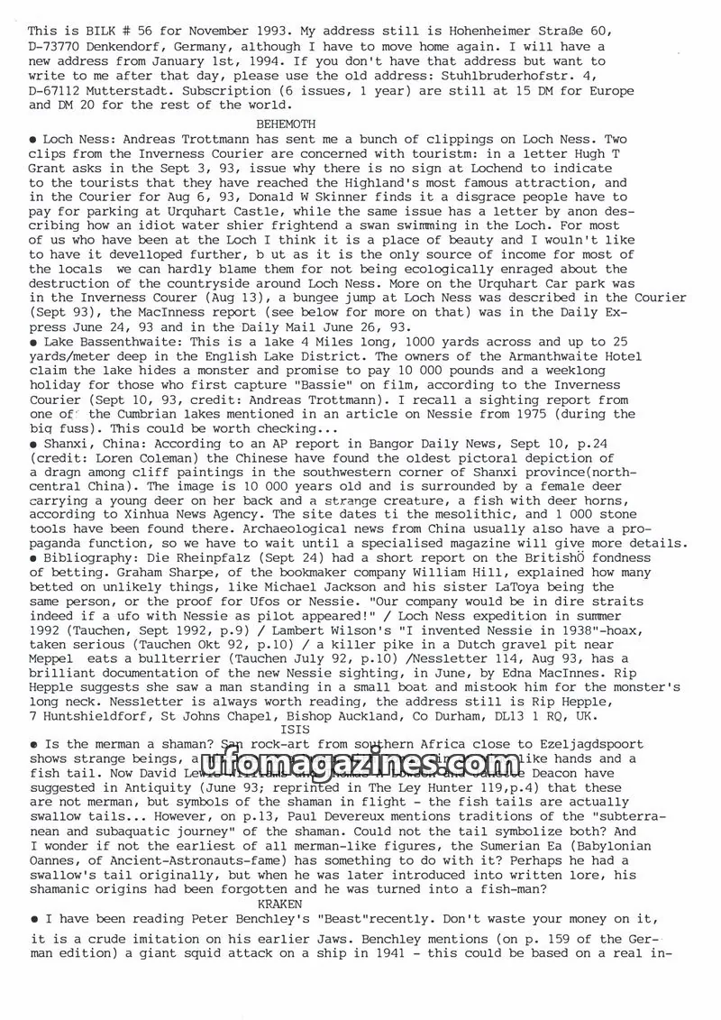 Cover of Bilk (Ulrich Magin) issue 56: BILK