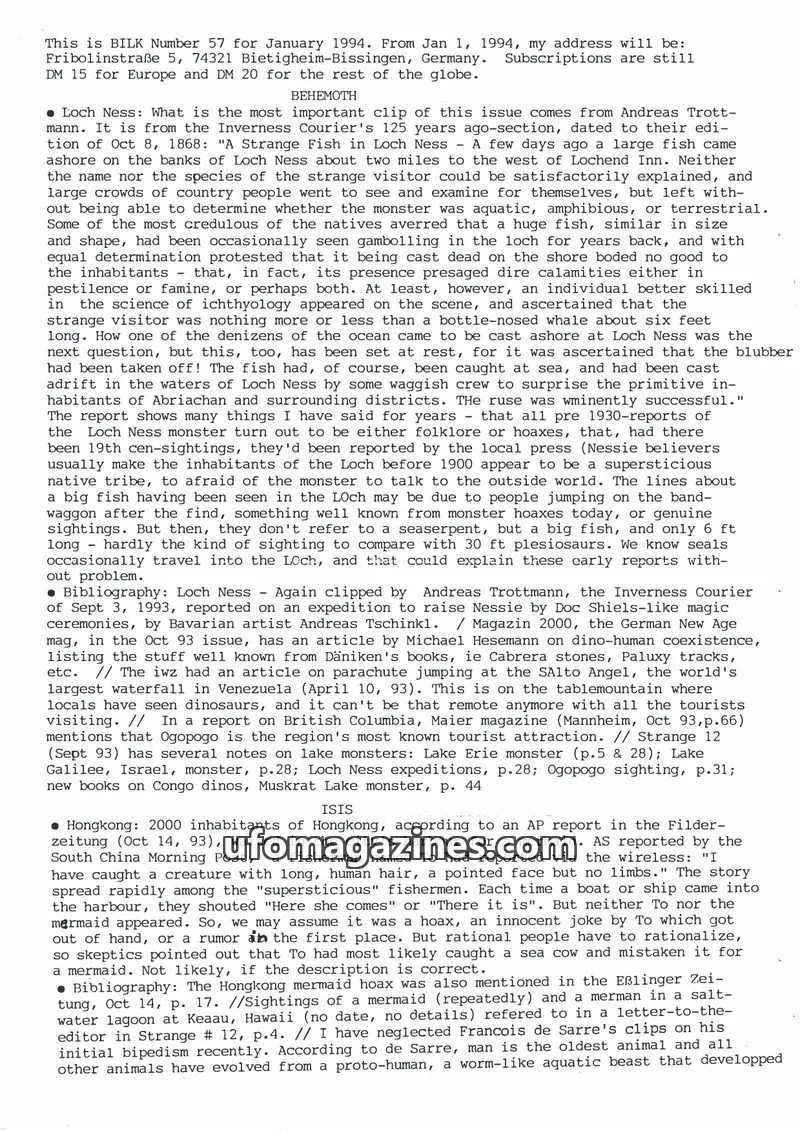 Cover of Bilk (Ulrich Magin) issue 57: Bilk