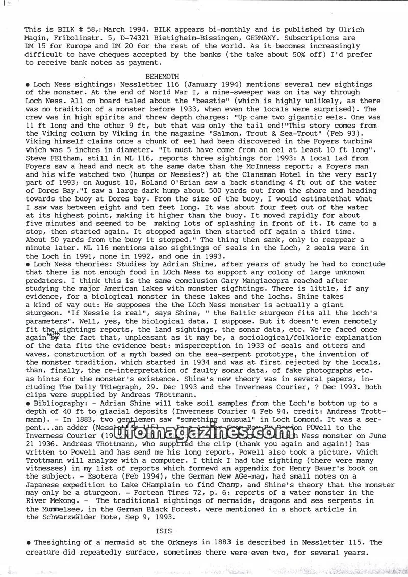 Cover of Bilk (Ulrich Magin) issue 58: BILK