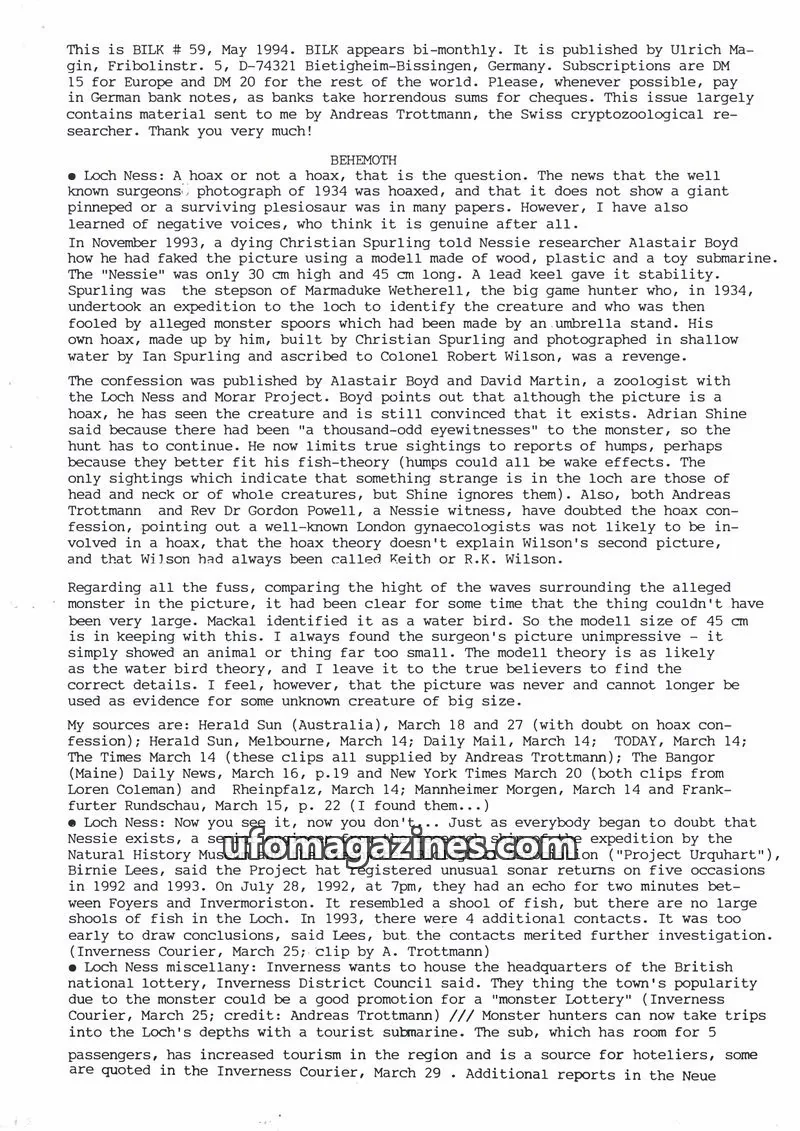 Cover of Bilk (Ulrich Magin) issue 59: BILK