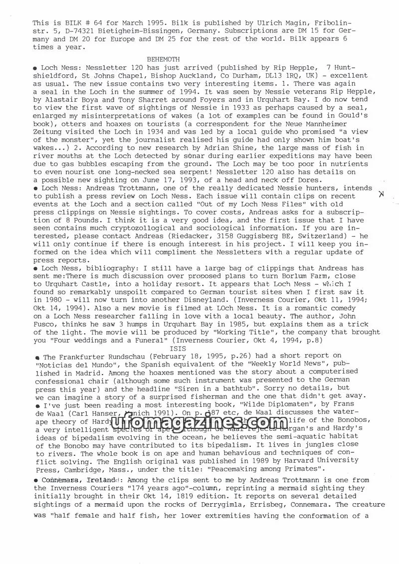 Cover of Bilk (Ulrich Magin) issue # 64: Bilk
