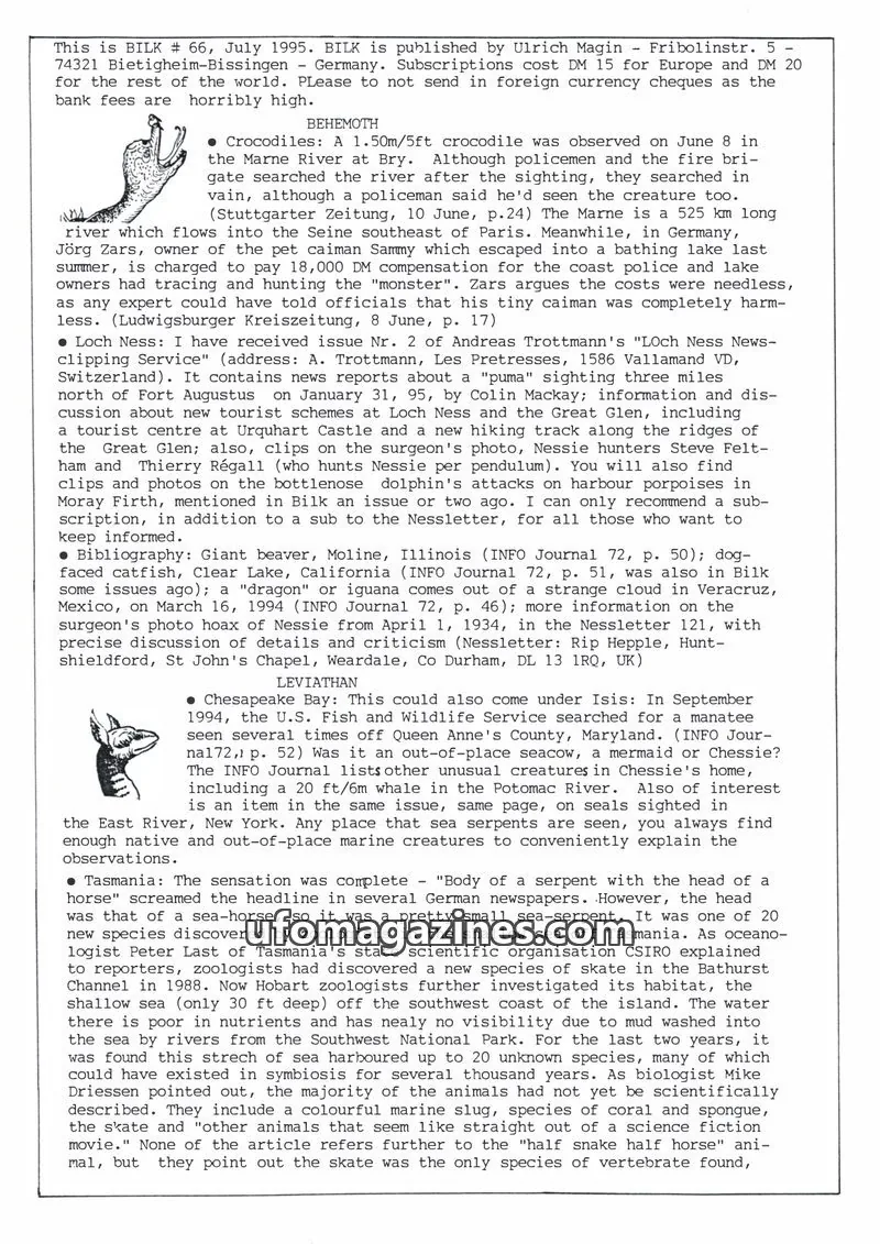 Cover of Bilk (Ulrich Magin) issue 66: BILK