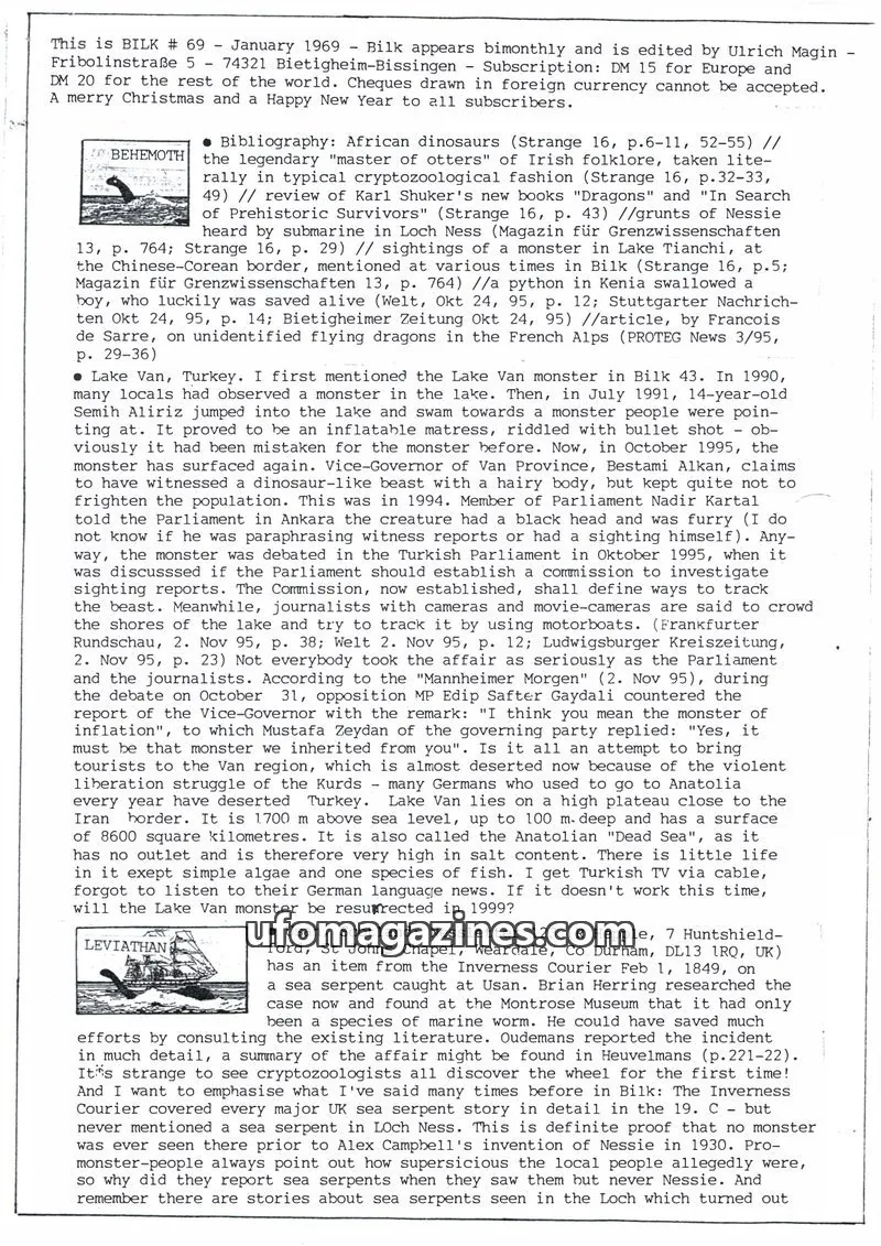 Cover of Bilk (Ulrich Magin) issue 69: Bilk