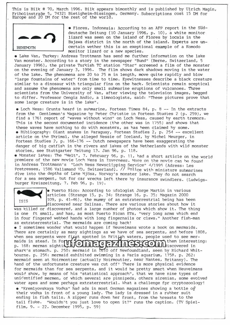 Cover of Bilk (Ulrich Magin) issue 70: Bilk