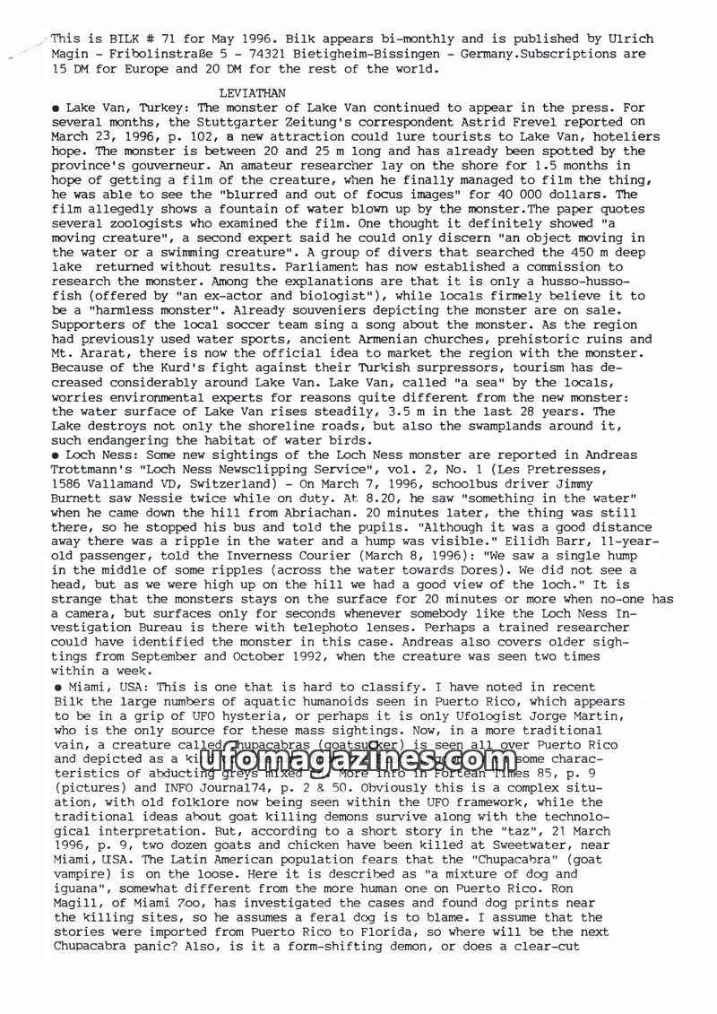 Cover of Bilk (Ulrich Magin) issue 71: Bilk