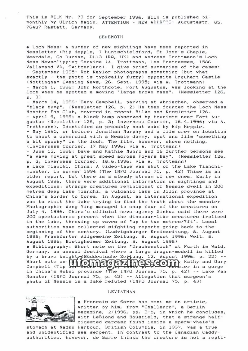 Cover of Bilk (Ulrich Magin) issue 73: BILK