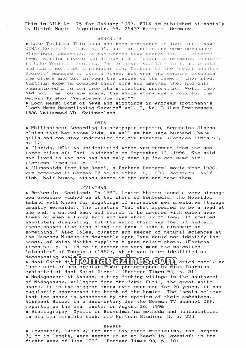 Cover of Bilk (Ulrich Magin) issue Nr. 75: BILK
