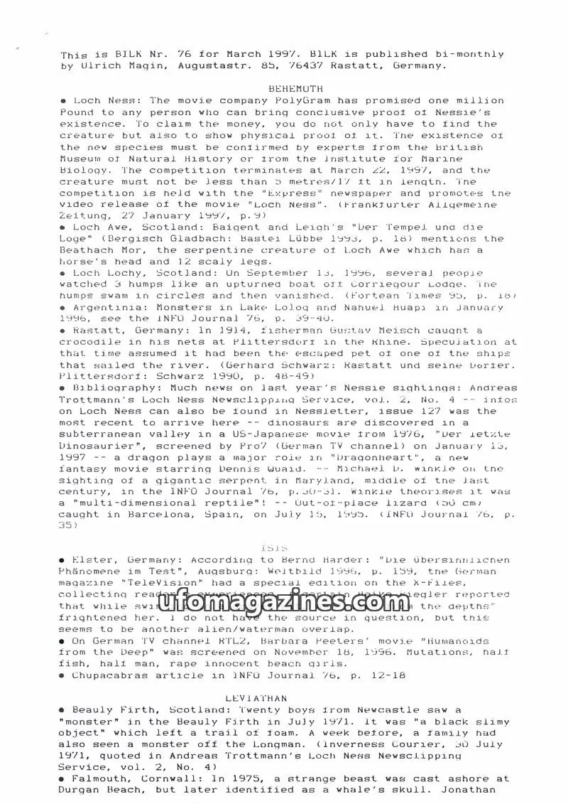 Cover of Bilk (Ulrich Magin) issue 76: BILK
