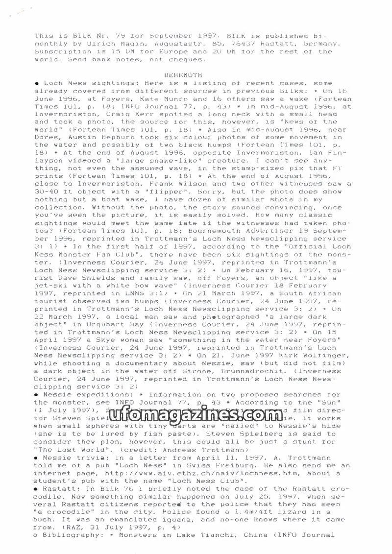 Cover of Bilk (Ulrich Magin) issue 79: BILK