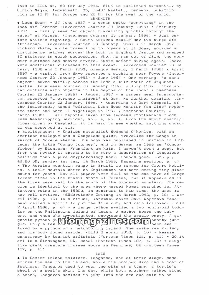 Cover of Bilk (Ulrich Magin) issue 83: BILK