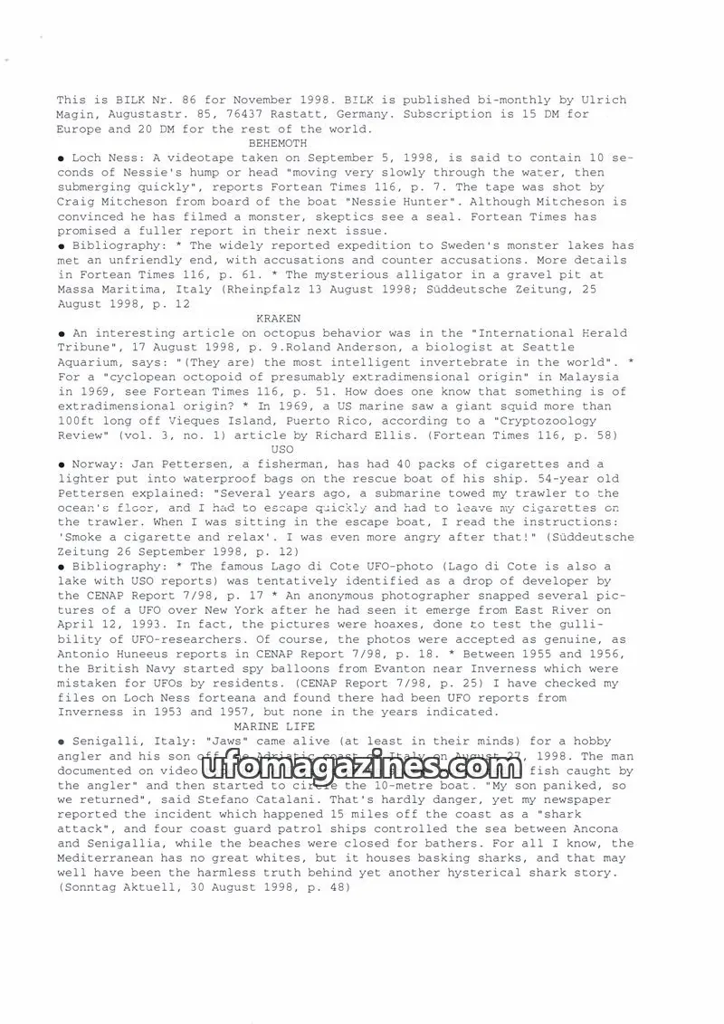 Cover of Bilk (Ulrich Magin) issue 86: BILK