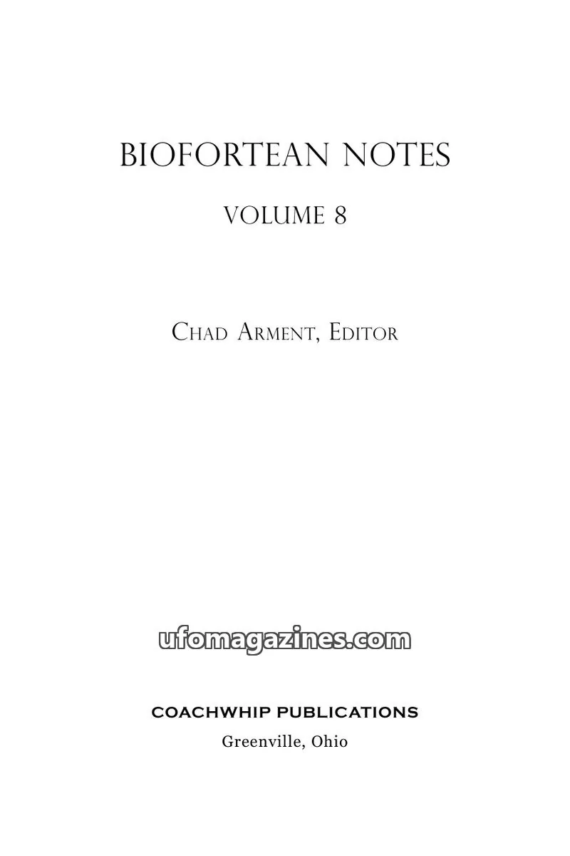 Cover of COACHWHIP PUBLICATIONS issue 8: BIOFORTEAN NOTES
