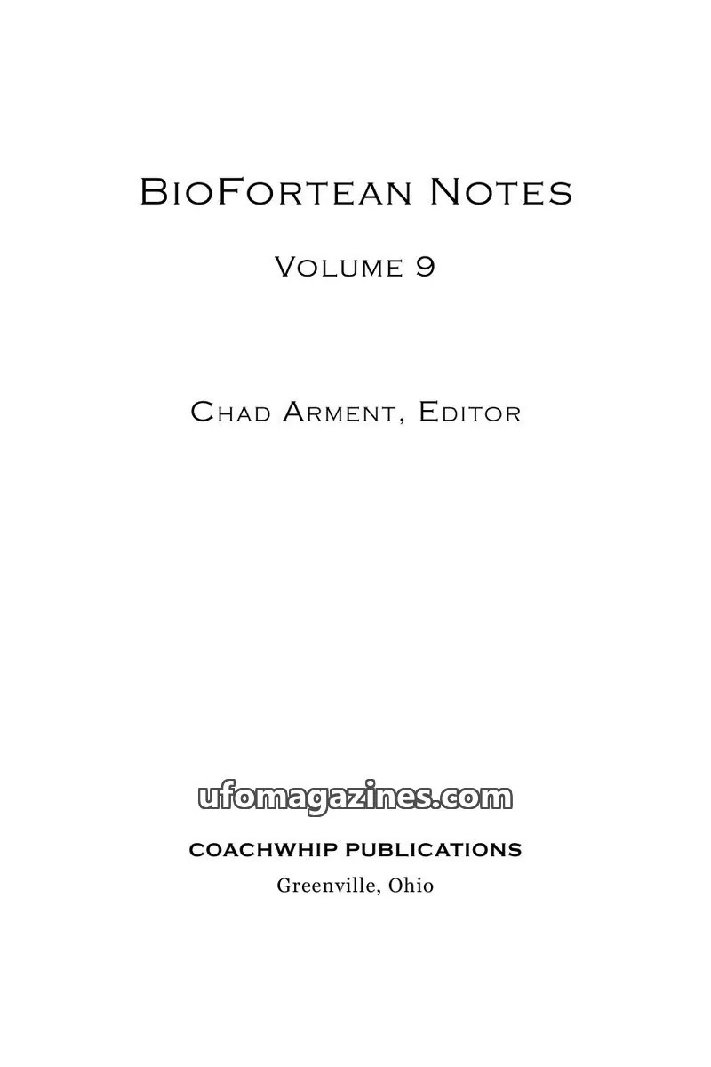 Cover of COACHWHIP PUBLICATIONS issue 9: BIOFORTEAN NOTES