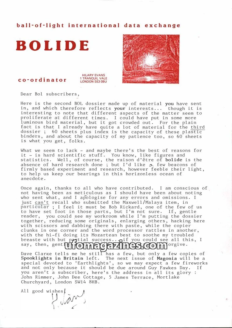 Cover of Bolide (Hilary Evans) issue Second: BOLIDE