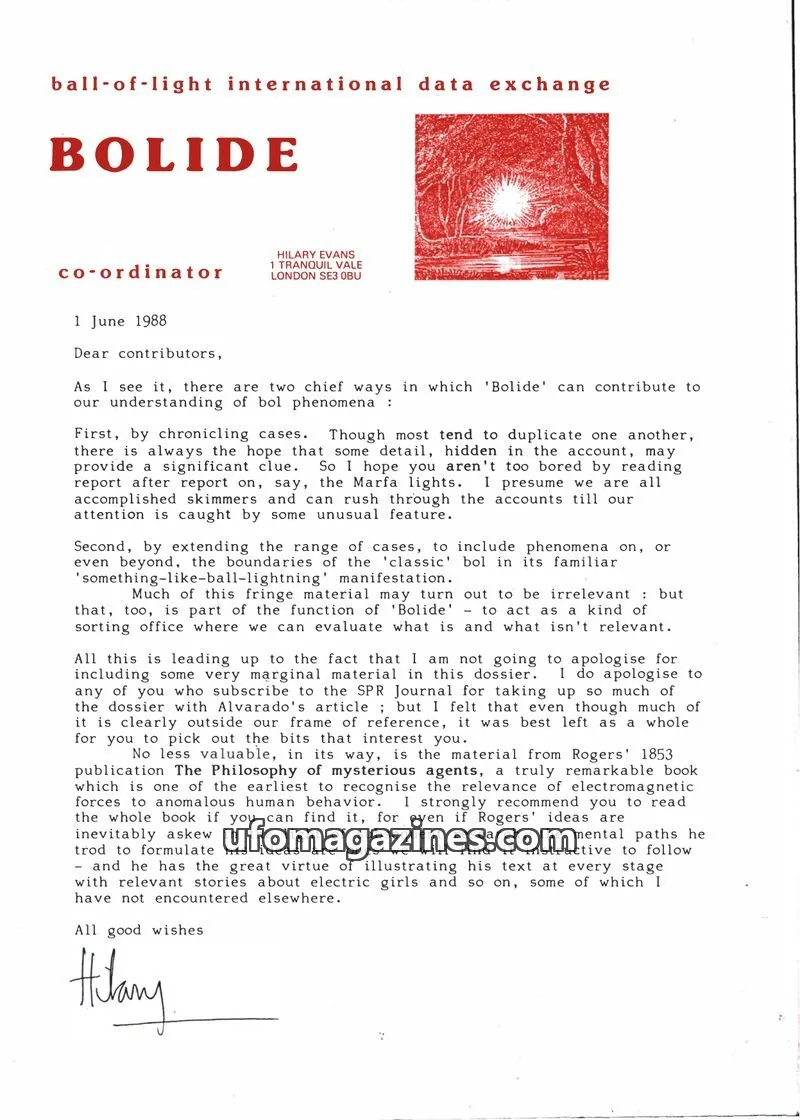 Cover of Bolide (Hilary Evans) issue data exchange: BOLIDE