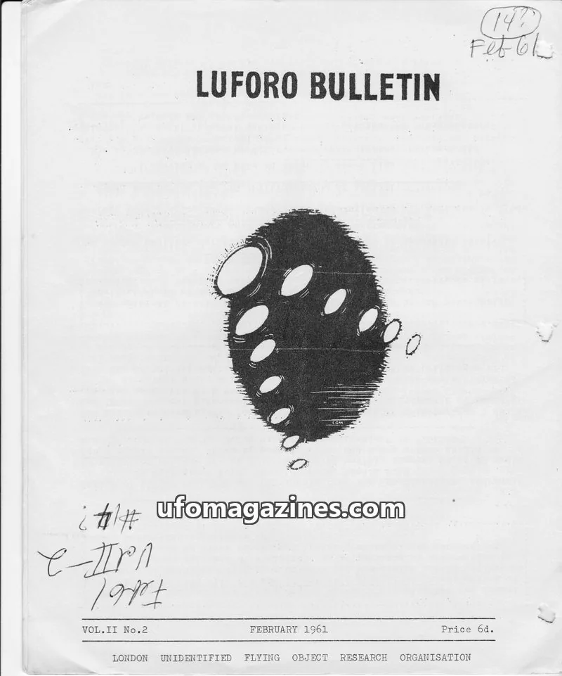 Cover of BUFORA - 1959-1963 LUFORO BULLETIN Vols.1 to 4 issue VOL.II No.2: LUFORO BULLETIN