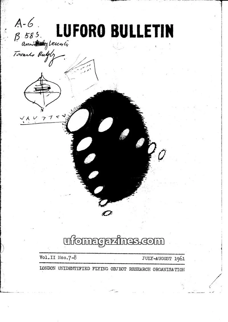 Cover of BUFORA - 1959-1963 LUFORO BULLETIN Vols.1 to 4 issue Vol.II Nos.7-8: LUFORO BULLETIN