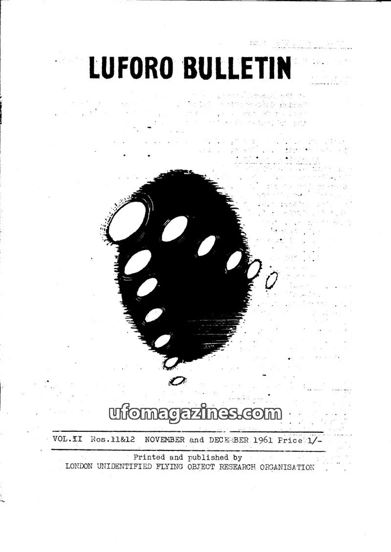 Cover of BUFORA - 1959-1963 LUFORO BULLETIN Vols.1 to 4 issue Nos. 11&12: LUFORO BULLETIN