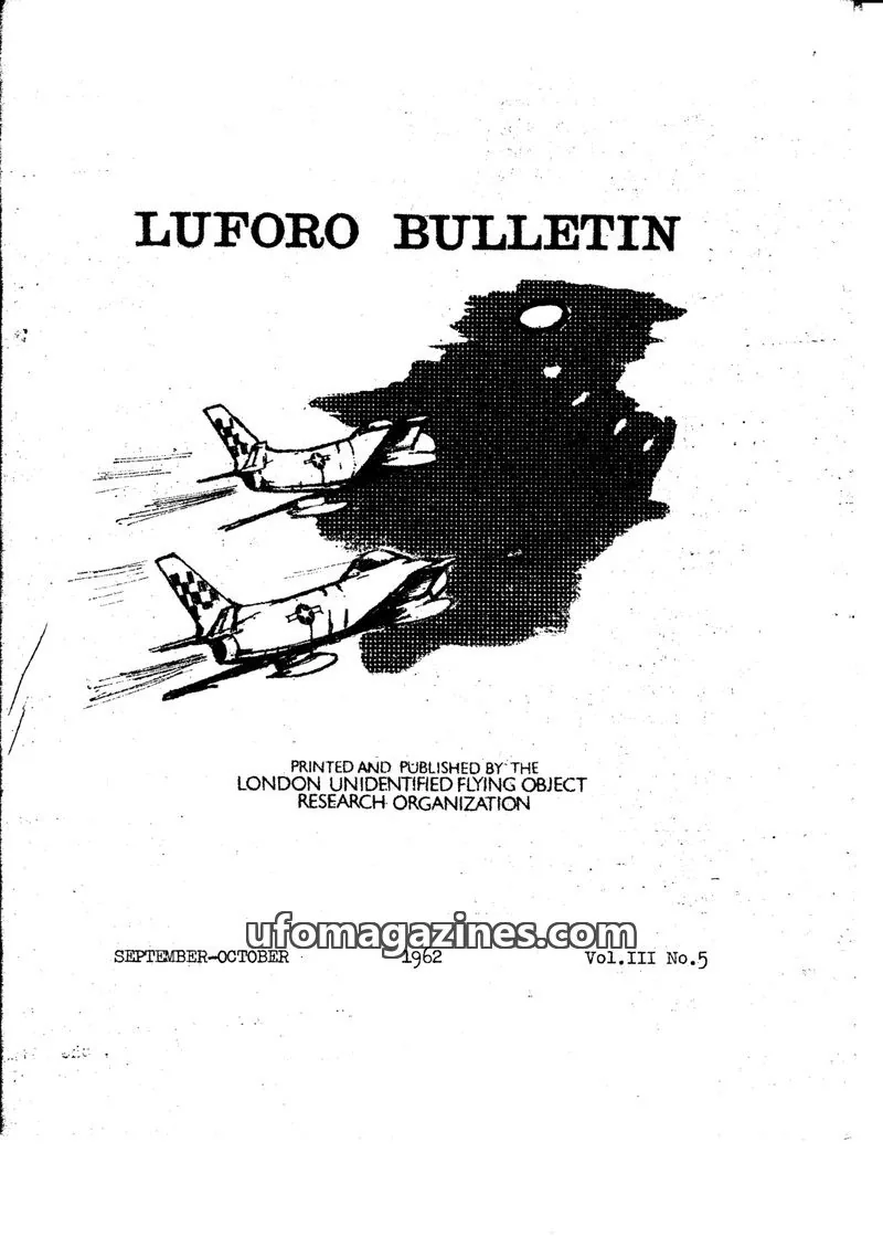 Cover of LONDON UNIDENTIFIED FLYING OBJECT RESEARCH ORGANIZATION issue Vol.III No.5: LUFORO BULLETIN