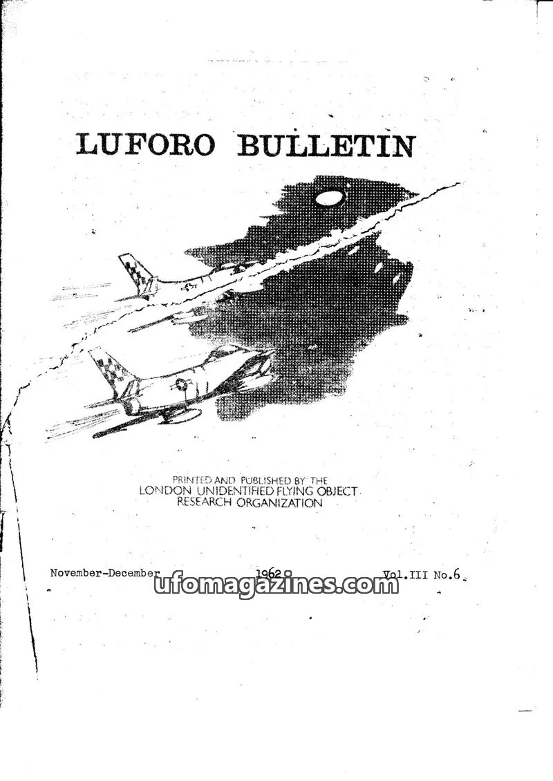 Cover of LONDON UNIDENTIFIED FLYING OBJECT RESEARCH ORGANIZATION issue No.6: LUFORO BULLETIN
