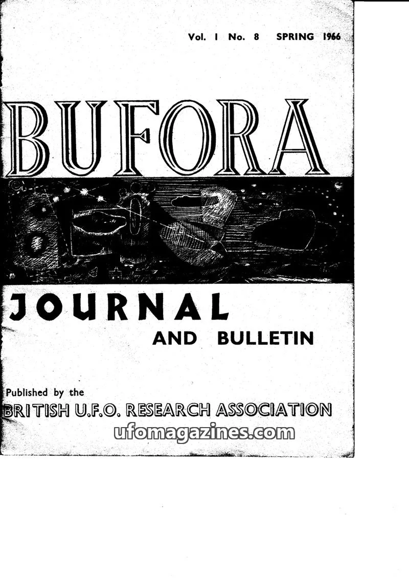 Cover of BRITISH U.F.O. RESEARCH ASSOCIATION issue Vol. 1 No. 8: BUFORA JOURNAL AND BULLETIN